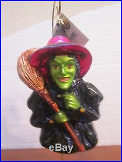 Christopher Radko Wicked Witch I mean Green Wizard Oz/Halloween Ornament 1010412