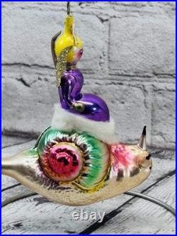 Christopher Radko Wings & A Snail 94-301-0 Rare Italy Glass Christmas Ornament
