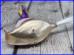 Christopher Radko Wings & A Snail 94-301-0 Rare Italy Glass Christmas Ornament