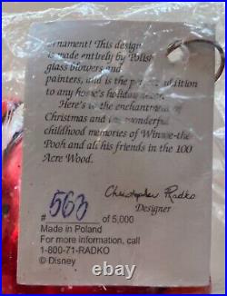 Christopher Radko Winnie the Pooh TIGGER glass Christmas Ornament NWT! 1997