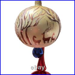 Christopher Radko Winter Forest Glass Ball Christmas Ornament 6 Vintage RARE Christopher Radko Winter Forest Glass Ball Christmas Ornament 6 Vintage RARE