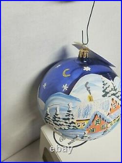 Christopher Radko Winter Solstice Rare Large Christmas Ornament Hand Painted