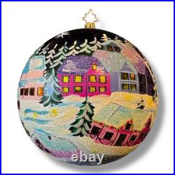 Christopher Radko Winter View Large Ball Drop Glass Ornament Christopher Radko Winter View Large Ball Drop Glass Ornament