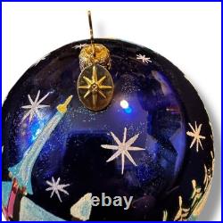 Christopher Radko Winter View Large Ball Drop Glass Ornament