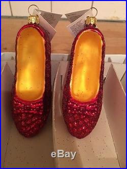 Christopher Radko Wizard of Oz Ruby Slippers LE 1220/10000 Glass Ornament