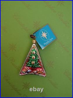Christopher Radko XMas Tags Christmas Tree and Seabird Glass Ornament