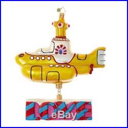 Christopher Radko Yellow Submarine with Love The Beatles Christmas Ornament