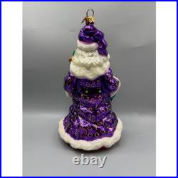 Christopher Radko Yorkshire Nicholas Santa Purple Glass Ornament 00-390-0 NIB Christopher Radko Yorkshire Nicholas Santa Purple Glass Ornament 00-390-0 NIB