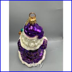 Christopher Radko Yorkshire Nicholas Santa Purple Glass Ornament 00-390-0 NIB Christopher Radko Yorkshire Nicholas Santa Purple Glass Ornament 00-390-0 NIB