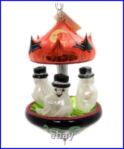 Christopher Radko/laved Frightfully Formal Halloween Ghost Carousel Ornament