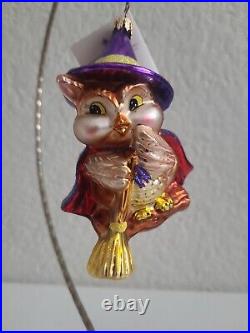 Christopher Radko's Witch Winger Owl Blown Glass Halloween Ornament