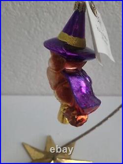 Christopher Radko's Witch Winger Owl Blown Glass Halloween Ornament