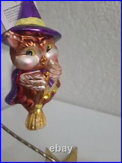 Christopher Radko's Witch Winger Owl Blown Glass Halloween Ornament