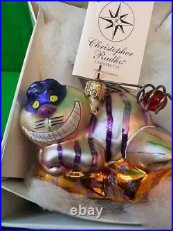 Disney CHESHIRE CAT Glass Ornament CHRISTOPHER RADKO Alice Wonderland RARE 2000