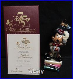 Disney Christopher Radko 75 Years Tuxedo Mickey Glass Ornament MIB Q627