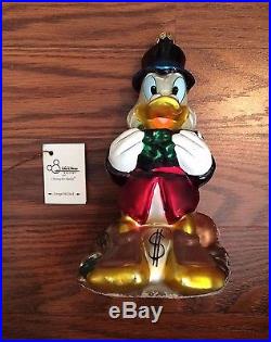 Disney Christopher Radko Scrooge McDuck Christmas Ornament LE COA