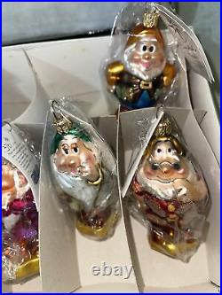 Disney Christopher Radko Snow White and Seven Dwarfs Ornament Set W Box & Tags
