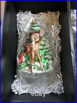 Disney Radko Bambi 55th Anniversary Christmas Ornament Set #1317 of 2500 New