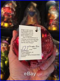 Disney Radko Snow White Limited Edition 60th Anniversary Ornament Set # 127/500