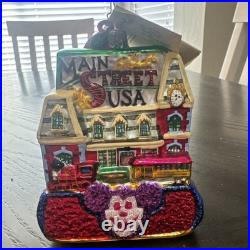 Disneyland 50th Christopher Radko Glass Ornament Main Street USA Mickey LE NIB