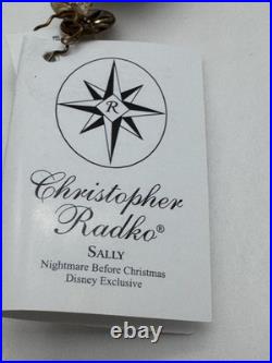 Disneyland Christopher RADKO Glass Nightmare Before Christmas SALLY Ornament Tag