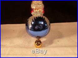 Early Rare Christopher Radko Christmas Ornament 5 3/4 Santa On A Ball 5th Yr
