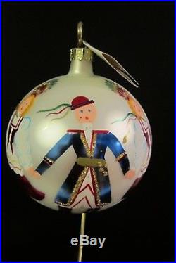 Early/Vintage Christopher Radko POLISH DANCERS Ball Christmas Ornament, #911170