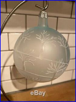 FIRST YEAR Christopher Radko Winter Landscape Ball Ornament See thru RARE