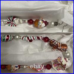 FLAW CHIP Radko Candyland Cupcake Gingerbread Candy Cane Ice Cream Garland 36