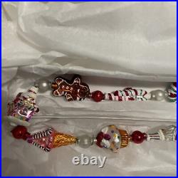 FLAW CHIP Radko Candyland Cupcake Gingerbread Candy Cane Ice Cream Garland 36