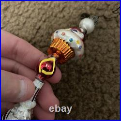 FLAW CHIP Radko Candyland Cupcake Gingerbread Candy Cane Ice Cream Garland 36