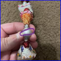 FLAW CHIP Radko Candyland Cupcake Gingerbread Candy Cane Ice Cream Garland 36