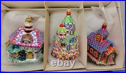 Family Ornament Candy Lane Corner Radko Set (3) Glass Rare Retired 99-HU-3 306 Family Ornament Candy Lane Corner Radko Set (3) Glass Rare Retired 99-HU-3 306