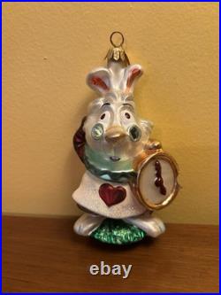 HTF Christopher Radko Disney Alice in Wonderland WHITE RABBIT Ornament 00-DIS-51