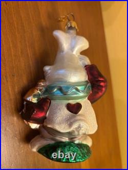 HTF Christopher Radko Disney Alice in Wonderland WHITE RABBIT Ornament 00-DIS-51