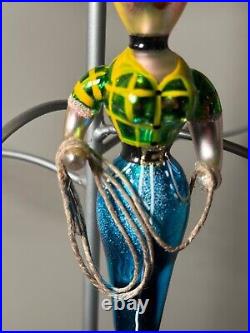HTF Christopher Radko ITALIAN Glass Ornament DOLLY 94-283-0 RARE COWGIRL
