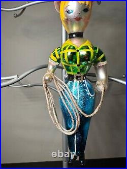 HTF Christopher Radko ITALIAN Glass Ornament DOLLY 94-283-0 RARE COWGIRL