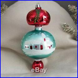 HTF Christopher Radko MUSHROOM WINTER 88-062-0 Christmas Ornament XL TRIPLE DROP