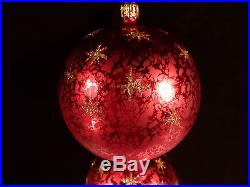 HUGE CHRISTOPHER RADKO CHRISTMAS ORNAMENT RED WithGOLD STARBURSTS LIMITED EDITION