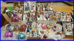 HUGE LOT OF CHRISTOPHER RADKO ORNAMENTS 50 PIECES CHRISTMAS CHEAP VINTAGE Used