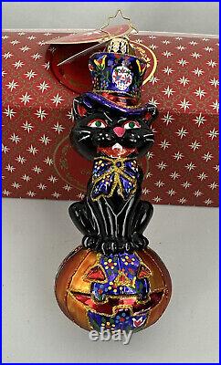 Halloween Ornament Christopher Radko Black Cat Magic #1020891 Retired