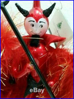 Italian Glass Christmas Ornament Red Devil De Carlini