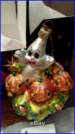 LOT OF EIGHT (8) CHRISTOPHER RADKO FALL HALLOWEEN ORNAMENTS IN BOXES. 99 NR