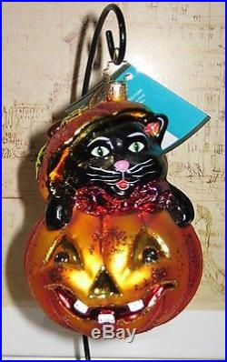 LOT of 5 Christopher Radko HALLOWEEN Ornaments Devil Witch Bat Skull Cat RARE
