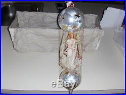 Large 16 Vintage Christopher Radko Gold Threaded Angel Christmas Ornament