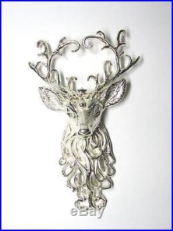 Limited Edition Christopher Radko Sterling Silver REGAL REINDEER Ornament / Pin