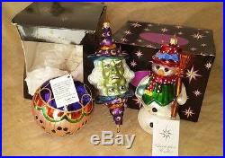 Lot 10 Christopher Radko Hand Craft Glass Ornaments Christmas Halloween