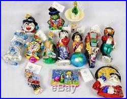 Lot 13 Christopher Radko New Years Holiday Glass Ornaments