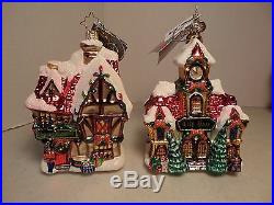 (Lot #214) 12 Christopher Radko Glass Ornaments 2011 Dickens Village Collection