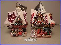 (Lot #214) 12 Christopher Radko Glass Ornaments 2011 Dickens Village Collection